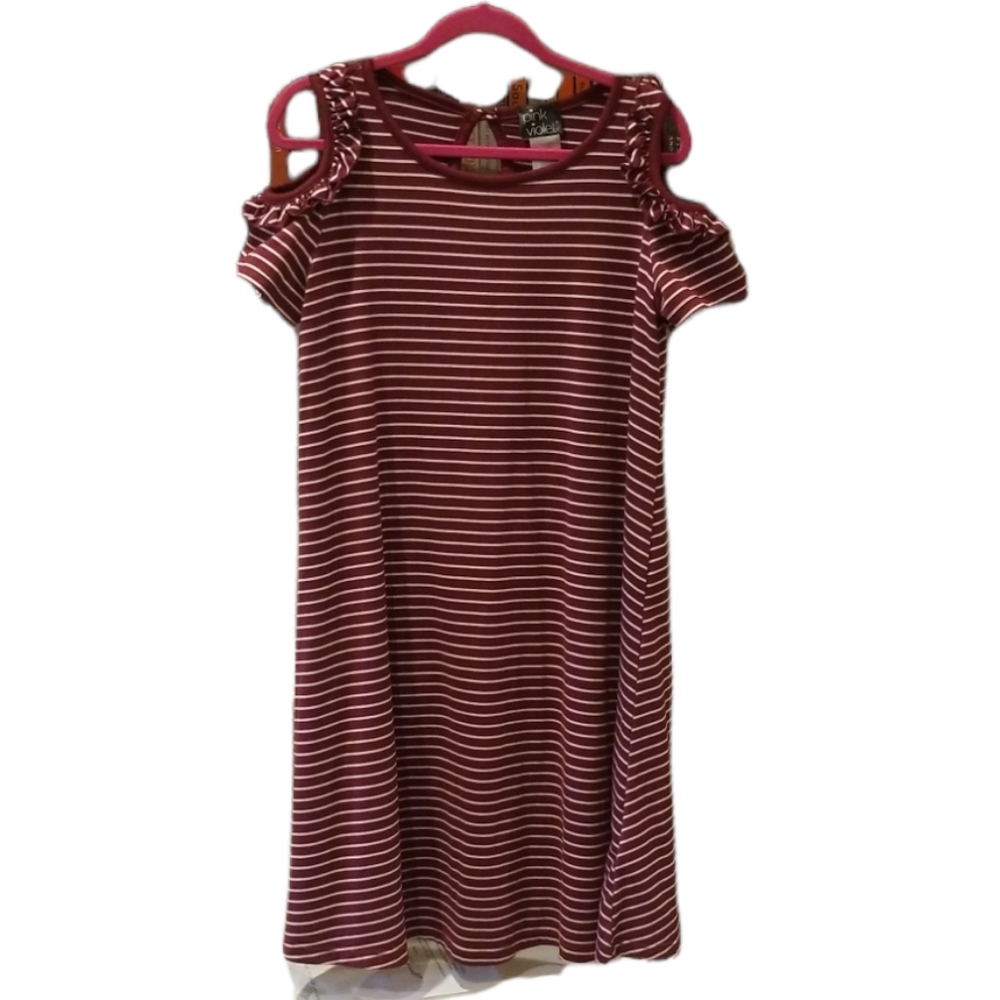 PINK & VIOLET Girls Size: Large (10/12) cold shoulder dress